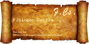 Fibinger Csilla névjegykártya